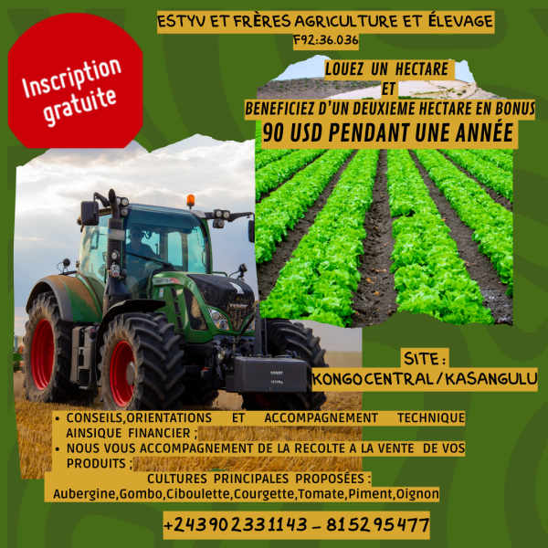 OFFRE SPECIALE EN AGRICULTURE ET LEVAGE 